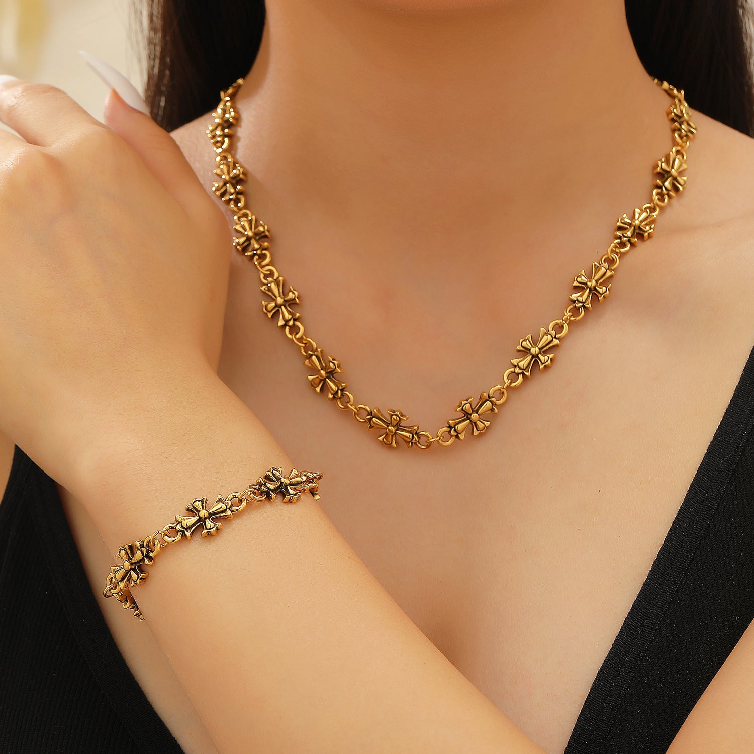 Wholesale Gothic Cross Men' s Alloy Bracelet